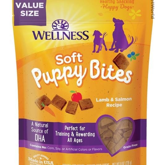 Wellness Soft Puppy Bites Lamb & Salmon -Dog Sna Treat Food Anjing L