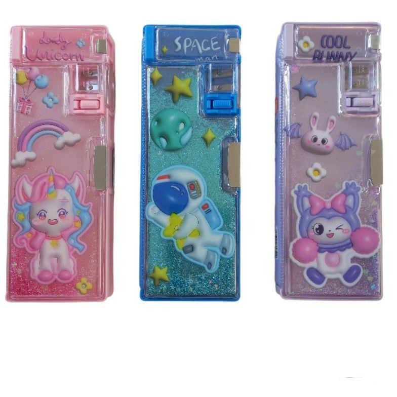 

Mumer Kotak Pensil Magnet Unicorn Gliter Manik Air, Pasir / Tempat Alat Tulis Anak Gliter Pasir / Tempat Pensil Magnet Gliter Manik Pasir, Air Frozen, Unicorn, Space, Kuromi Cod