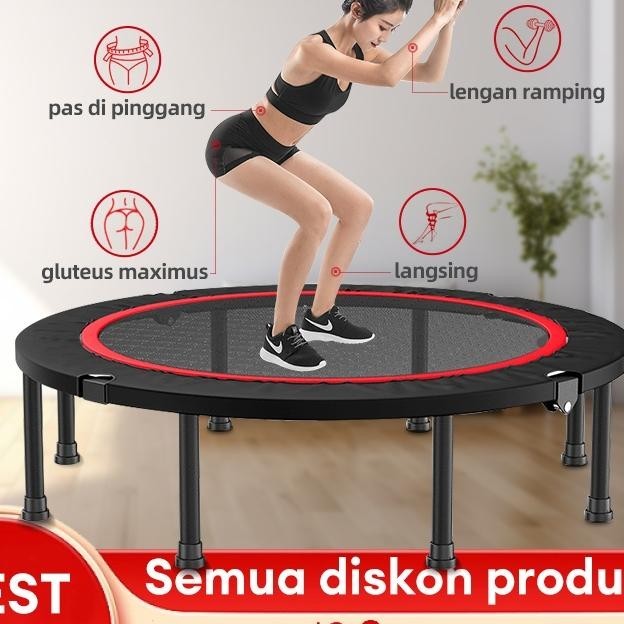 Ready StoTrampolin 48 Inci Dewasa Alat Olahraga Fitness (Handle)/Trampoline Mainan Anak/Home Gym Ola