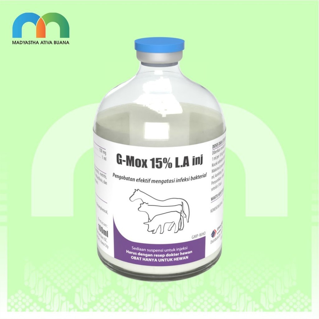 GMOX 15% LA 100 ml Medion Obat Sistem Pernafasan Hewan Besar