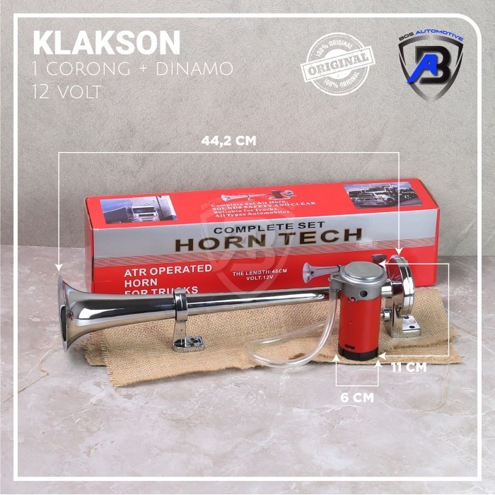 Klakson Angin Mobil Truk Bus 1 Corong Dinamo Elektrik 12 Volt