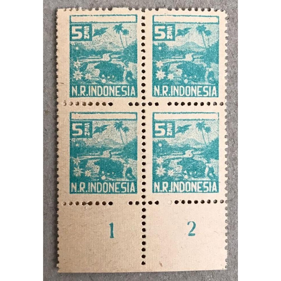 

Bombastic!! Psa036-Perangko Prangko Indonesia Revolusi Sumatera,5 Sen Blok 4