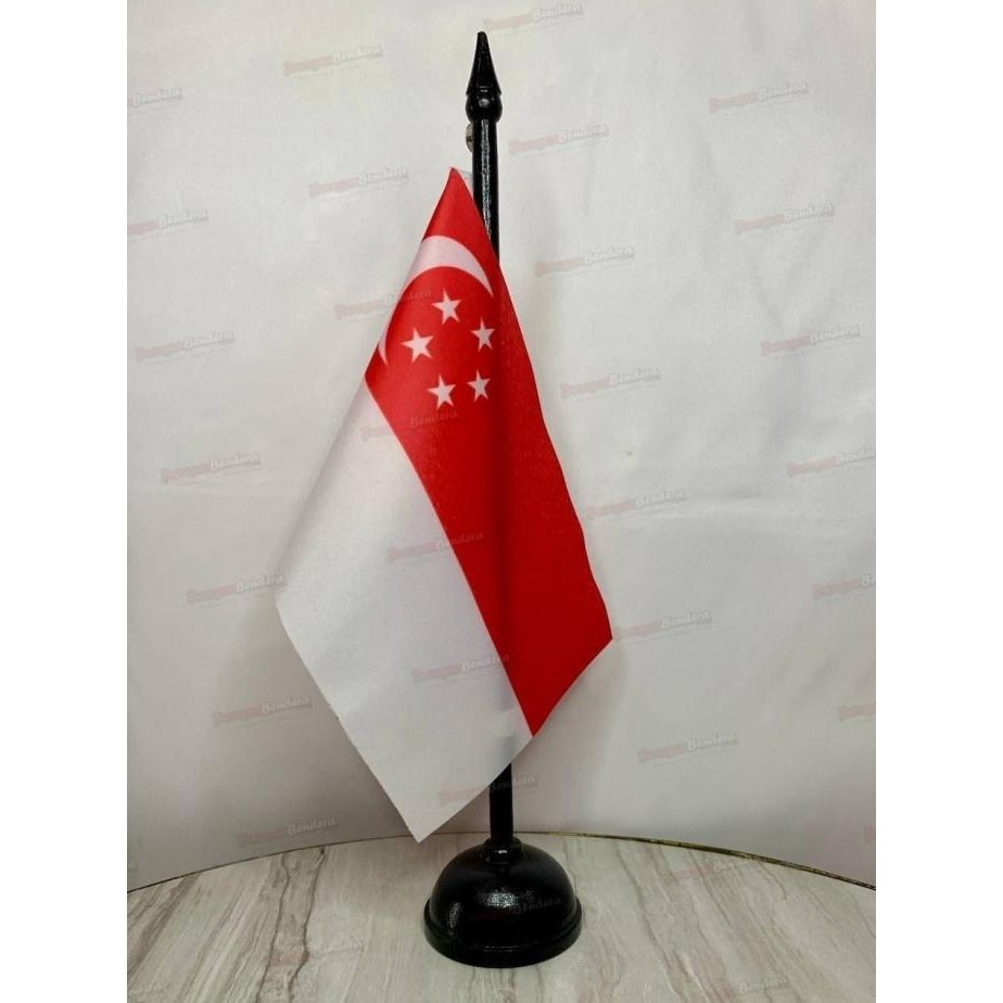 ] Bendera Meja Singapore + Tiang Pataka Meja
