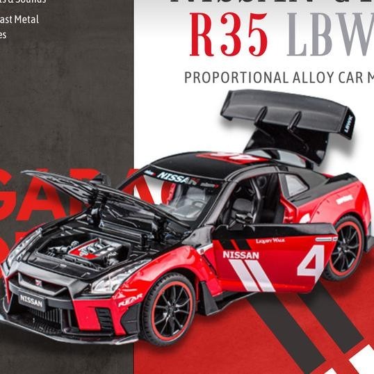 Diecast Niatur Mobil Nissan Gtr R35 Lbwk 1:24 - Liberty Walk 1/24