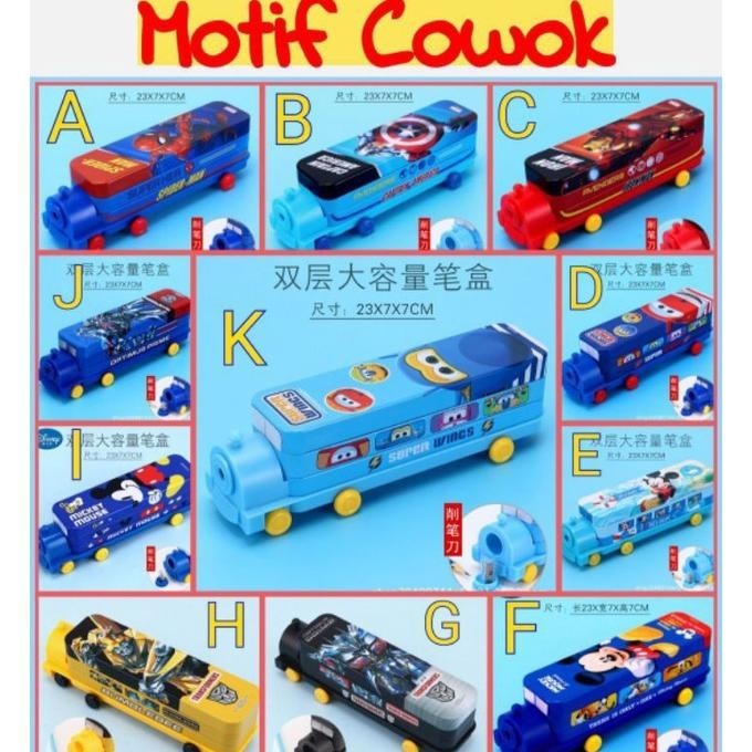 

Cuci Gudang Disney Licensed Train Pencil Case Double Dekker Kotak Pensil Kereta Api Karakter Cartoon Anak Motif Cewek Cowok BisaCod