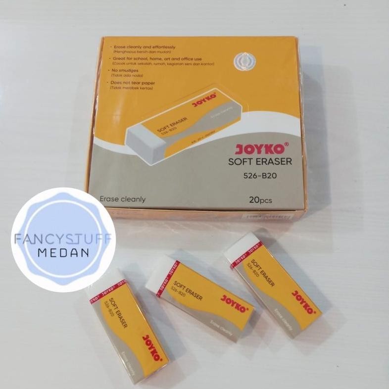

Mega Sale Fancystuff - Penghapus Pensil Joyko Putih 526-B20 Besar Isi 20Pcs/Ktk (Grosir) Cod