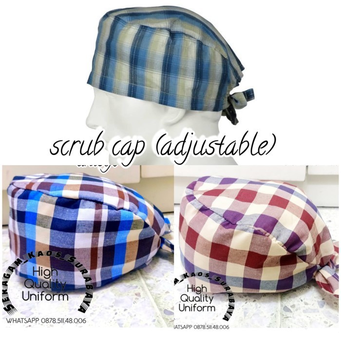 scrub hat pelindung kepala kain scrub cap topi medis