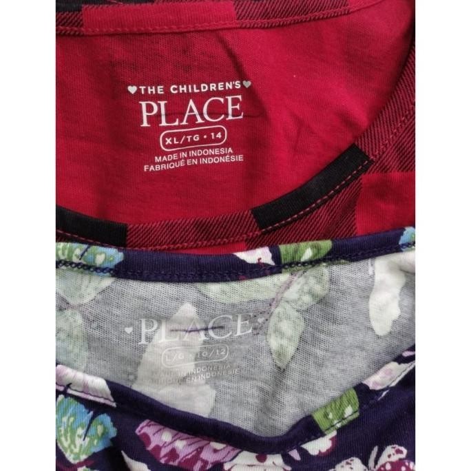 dres lengan panjang anak perempuan branded place tunik cewe putih ungu OS17
