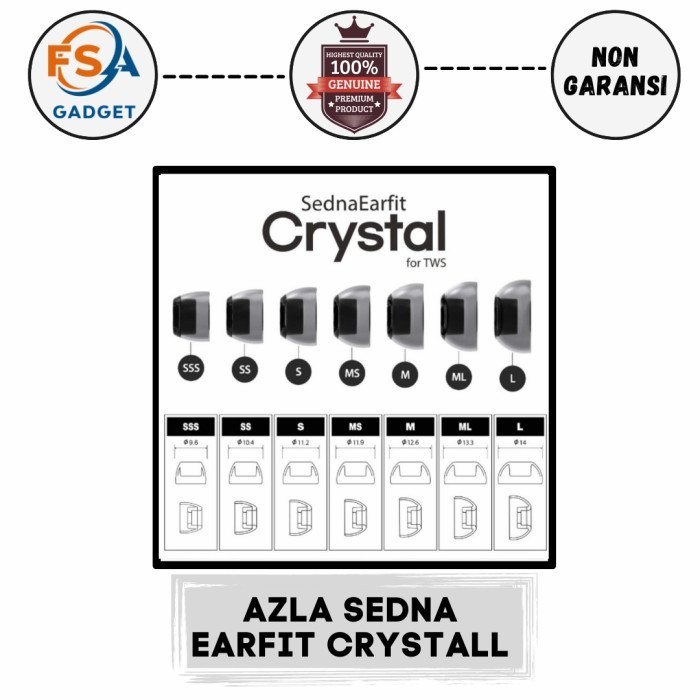 Azla Sedna Earfit Crystal For Tws