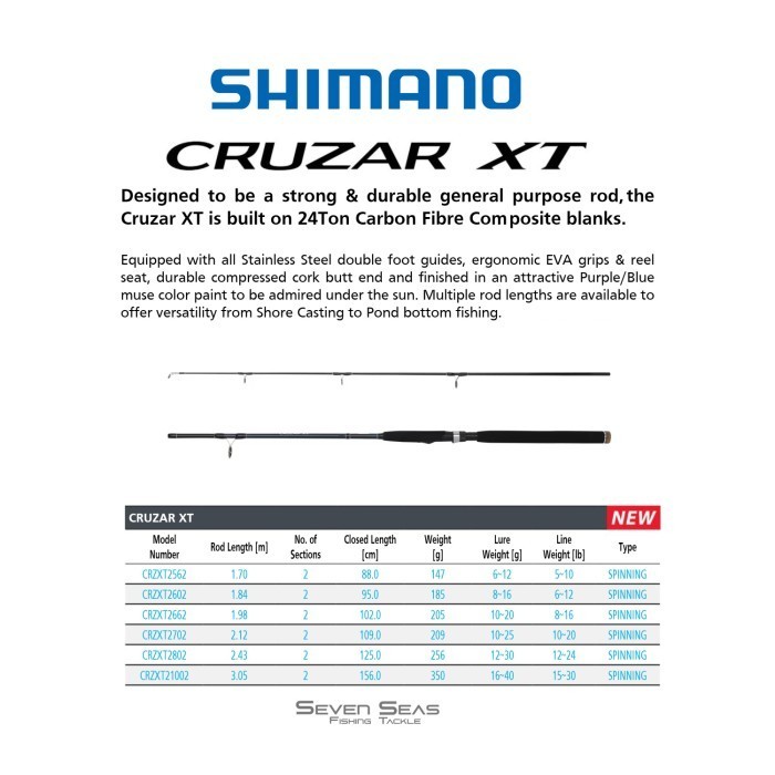 Shimano Cruzar Xt Model 2021 Spinning Rod Joran Pancing Kolam Danau Sungai Laut