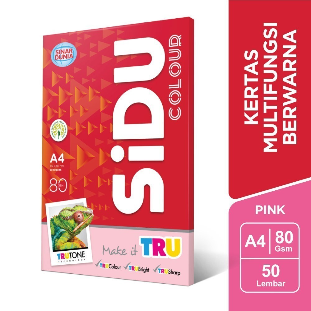 

[Stationery Home] SiDU Kertas Fotocopy Berwarna Pink 80 GSM A4 - SDU CLR 80 A4 170 50