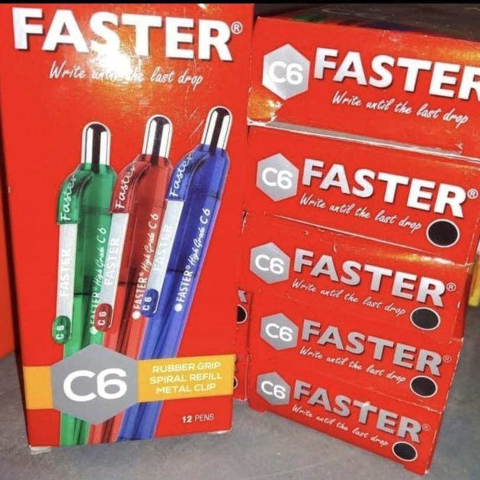 

Bolpen Faster C6 / 1 Pack/12 PCS/Warna Hitam