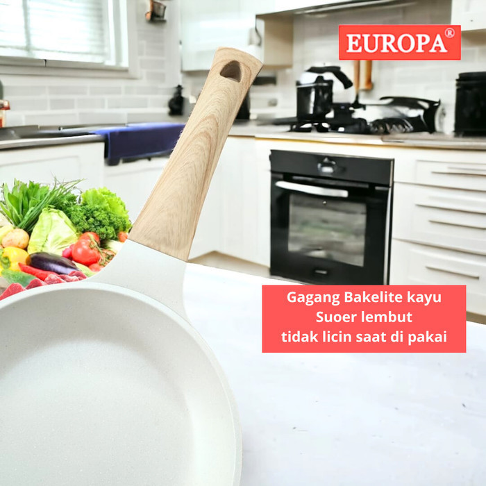 Europa Marble Fry Pan Wok Pan Sauce Pan Casserole Wajan Anti Lengket