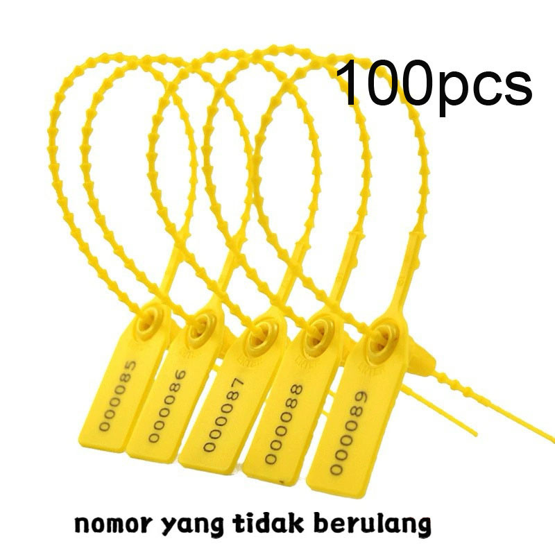 

100pcs Segel Locis Security Seal 25cm Segel Plastik Sekuriti Dengan Nomor Segel Koper Panel
