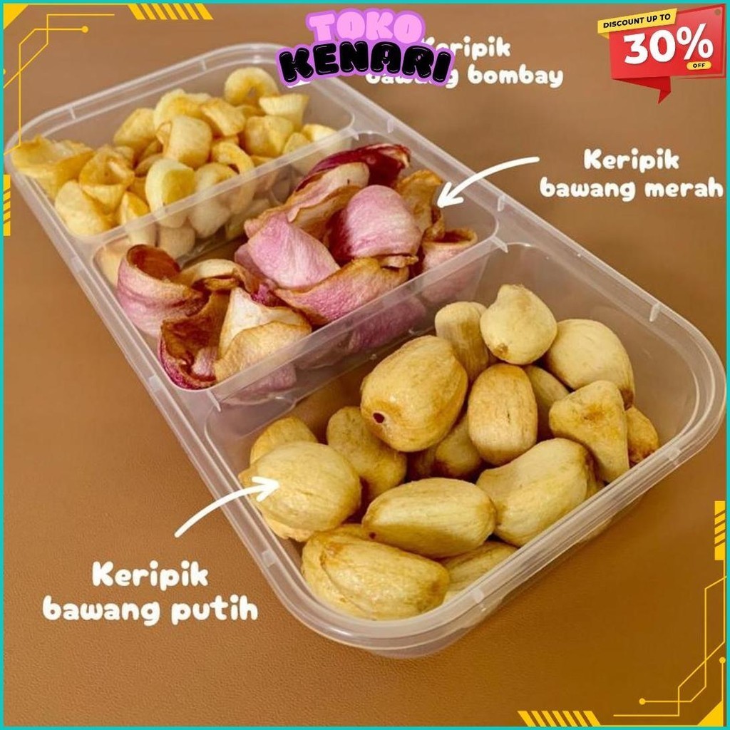 

Paket Snack Keripik Bawang Putih, Bawang Merah, Bawang Bombay Non Gluten Cod