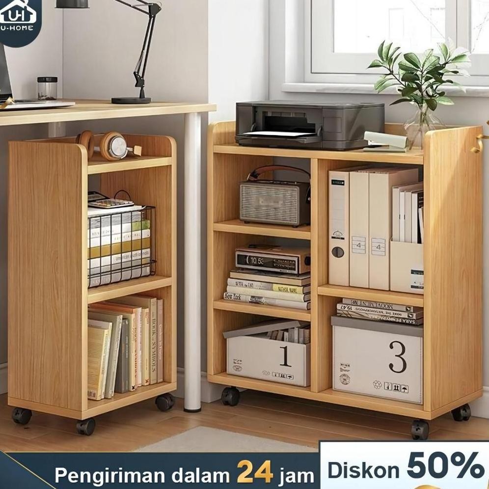 Lemari Buku Bisa Bergerak Lemari Kayu Lemari Buku Anak Lemari Mainan Lemari Kosmetik[ Garansi Lima T