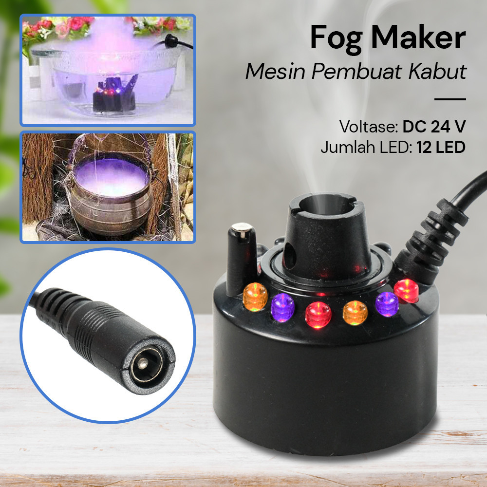 

Mesin Pembuat Kabut Embun Mist Spray Fog Maker 12 LED 24V - WT01