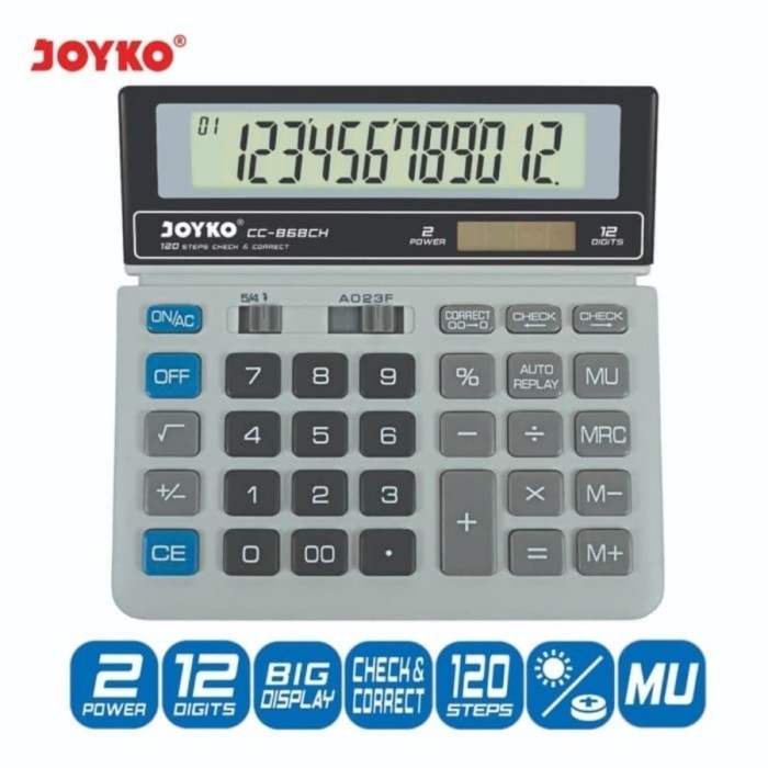 

Ready Kalkulator JOYKO CC868-CH 12Digit / Calculator JOYKO ORI Check Correct