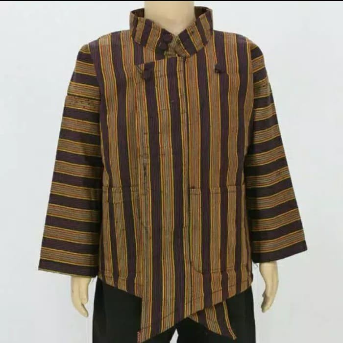 Baju sorjan lurik anak Laki Laki / pakaian adat khas jawa Laki laki