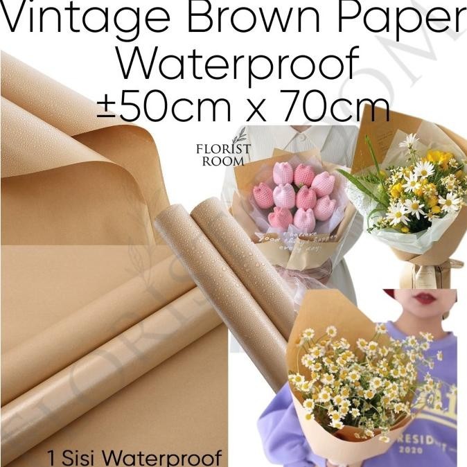 

Vintage Brown Paper Waterproof 30Lembar/Pack