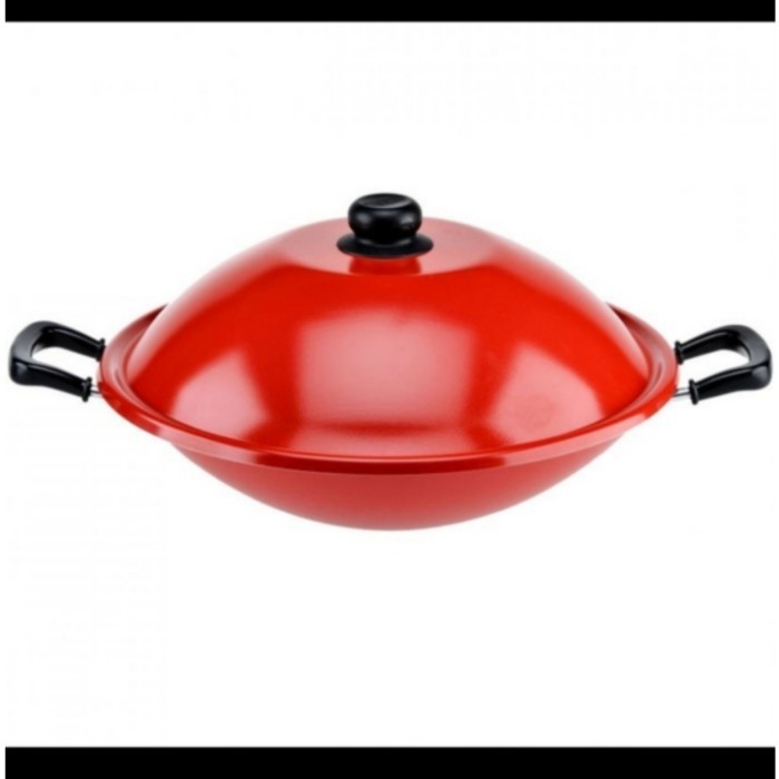 Maxim Wok Wajan Penggorengan Teflon 40 Cm Dengan Tutup Dan Saringan