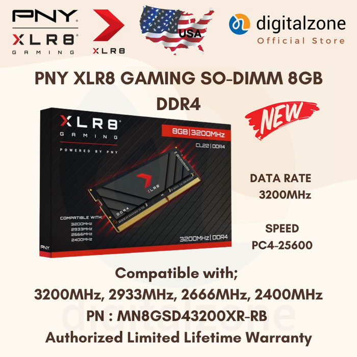 RAM 8GB DDR4 3200MHz Sodimm DDR4 8GB 3200MHz PNY 8GB 3200MHz