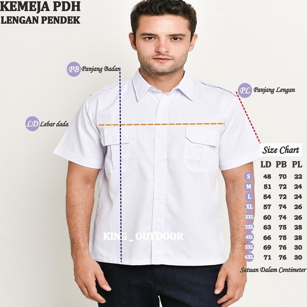 PL30 KEMEJA KERJA LENGAN PENDEK UKURAN JUMBO (5XL-6XL) WARNA PUTIH | SERAGAM PNS/ASN/PILOT | PAKAIAN