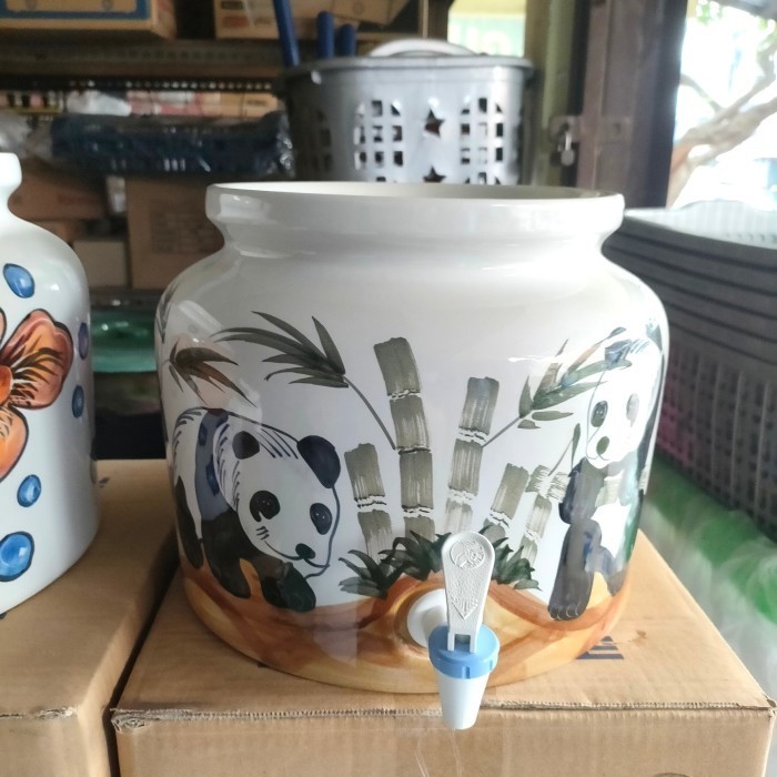 Tempat Guci Air Minum/Guci Galon/GUCI KERAMIK POLOS & MOTIF