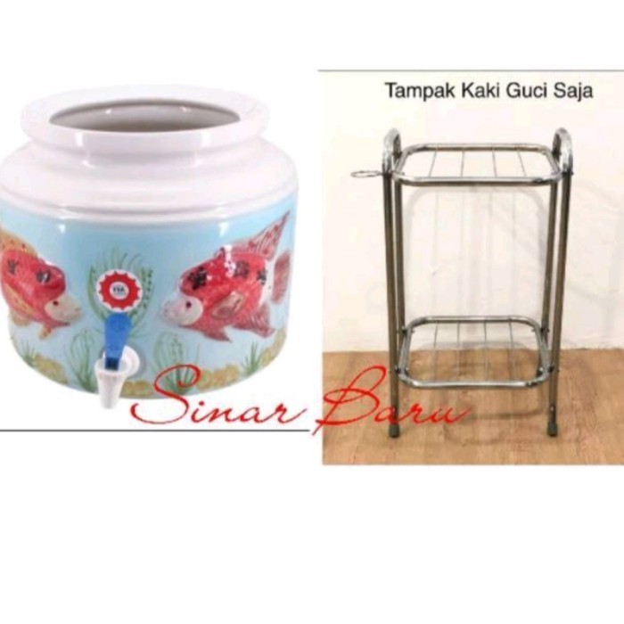 GUCI AIR/GUCI KERAMIK GALON+KAKI GUCI STEANLES/MOTIF TIMBUL