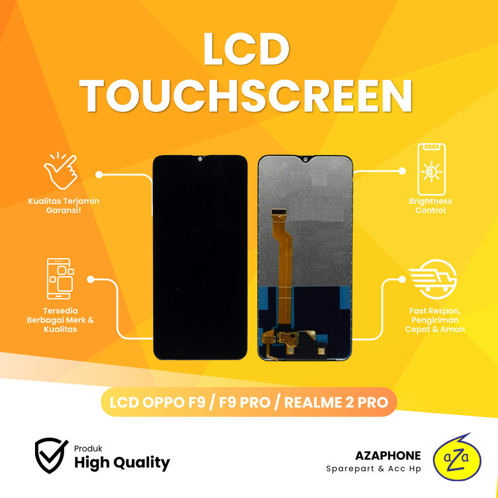 LCD TOUCHSCREEN FULLSET OPPO F9 / F9 PRO / REALME 2 PRO BLACK BERGARANSI