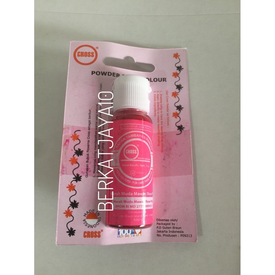 

Terlaris CROSS ROSE PINK Food Coloring Powder 15gr Pewarna Makanan Bubuk SALE