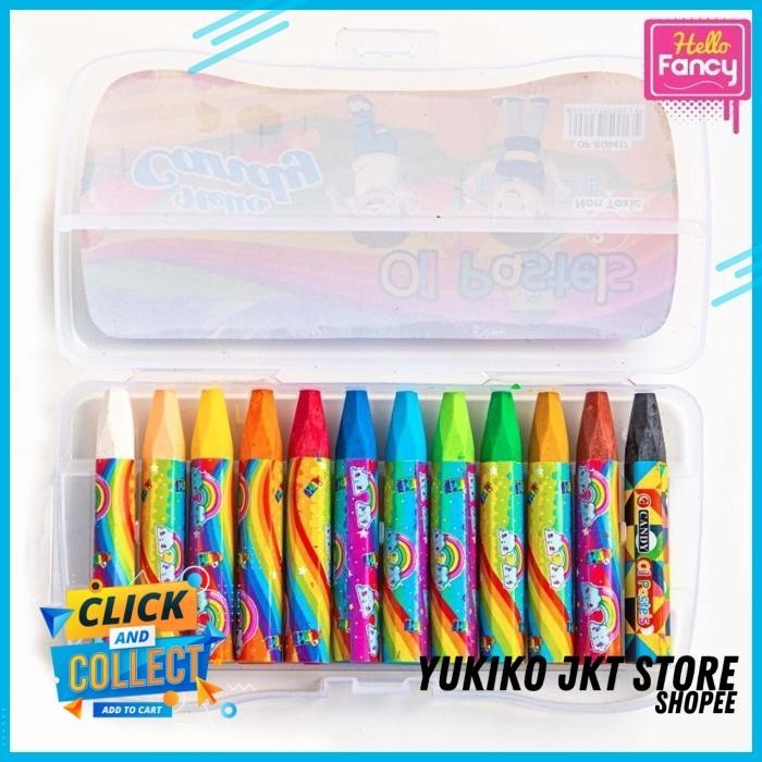 

CRAYON CANDY MURAH 12 WARNA / KRAYON SQUEEZY / OIL PASTEL CC-0417 CANGGIH