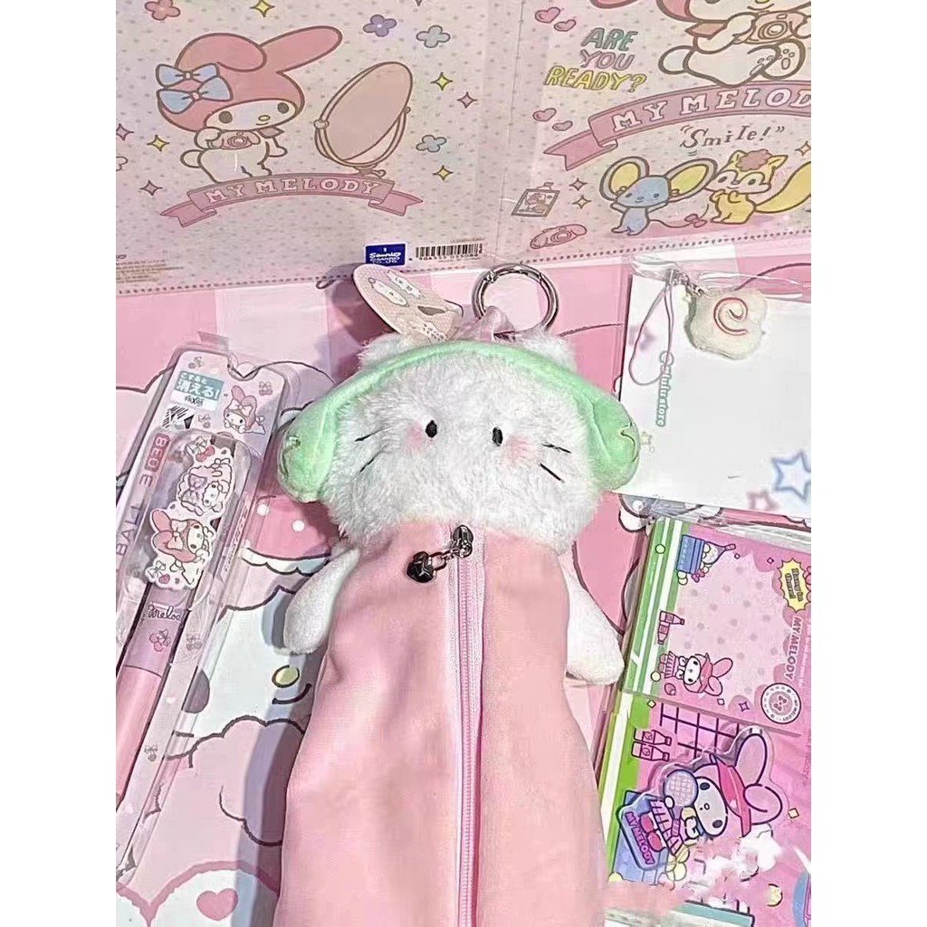

Men's and Women's Japanese Style Creative Large Capacity Headphones Cat Plush Student Stationery Pencil Case