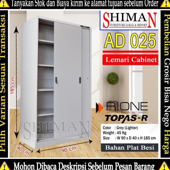 

TERMURAH - Lemari Cabinet Arsip Full Plat Besi Sliding Door AD 025 TOPAS-R