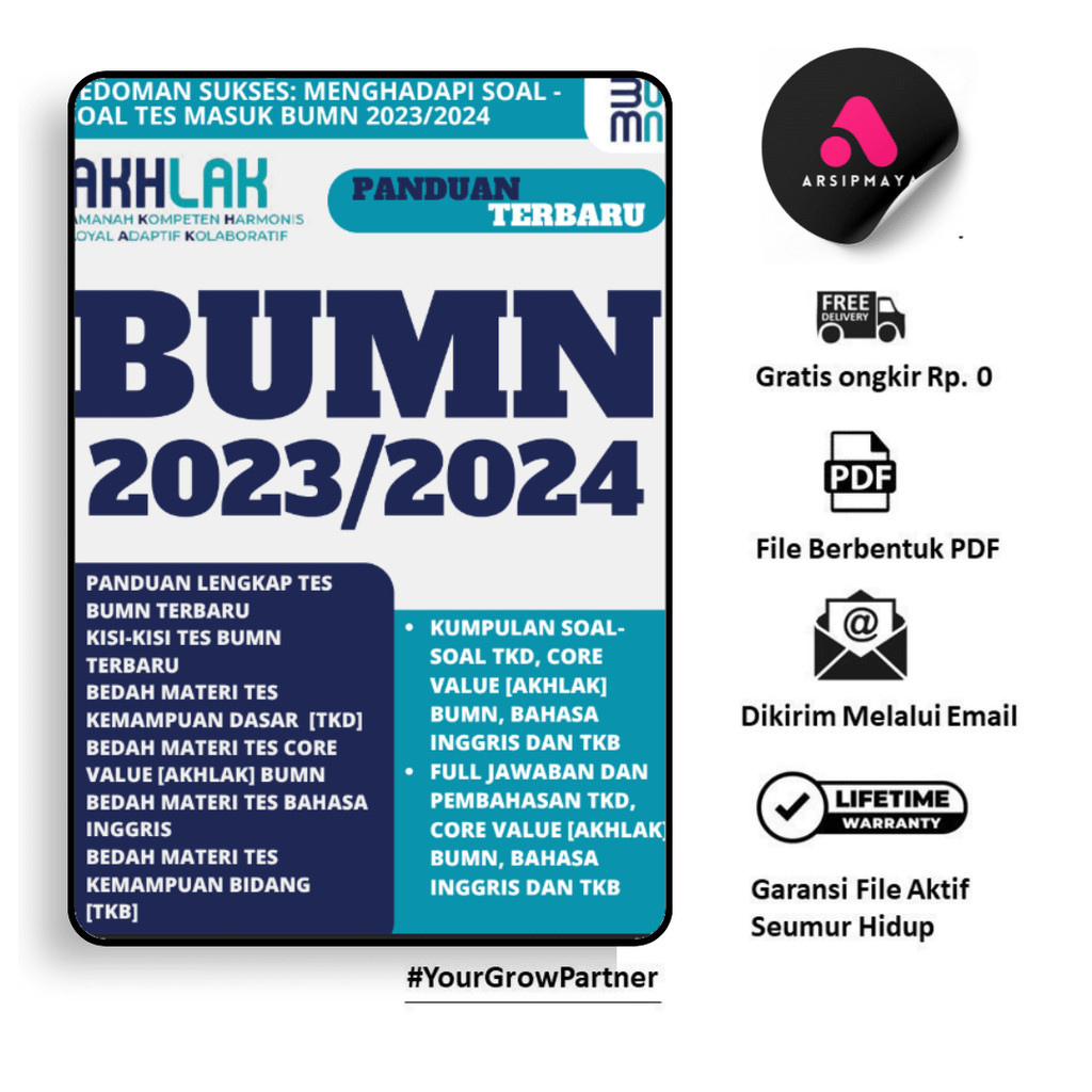 

541. BUMN 2023/2024 - PEDOMAN SUKSES: MENGHADAPI SOAL-SOAL TES BUMN 2023 2024 - [-]
