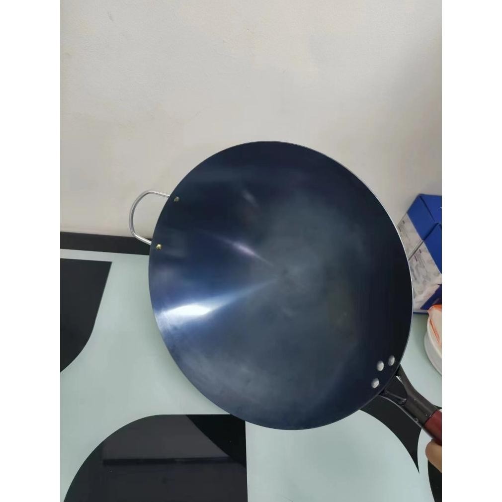 (PROMO) Wajan Masak Baja Wajan Kuali Gagang Kayu Wajan Baja Anti Lengket