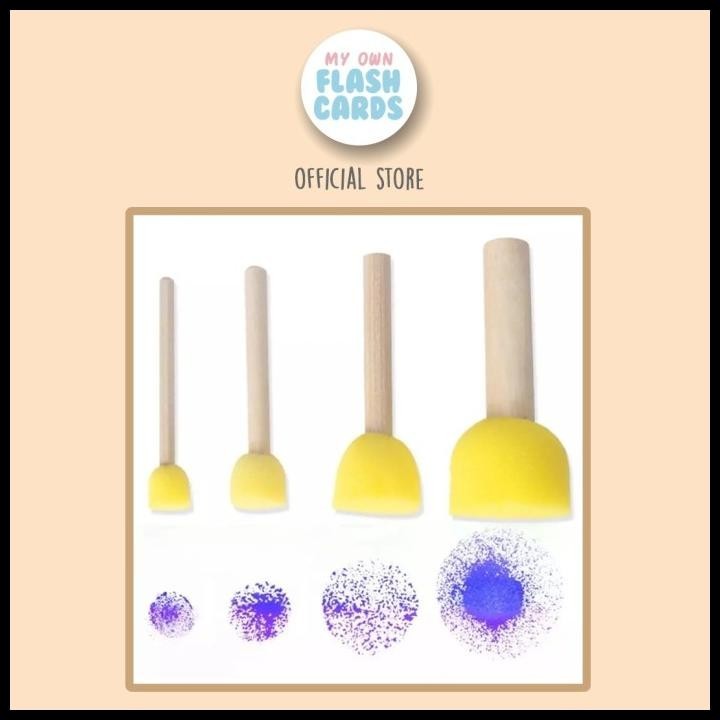 

Set Of 4 Round Sponge Brush Stamp - Spons Kuas Bentuk Lingkaran Isi 4