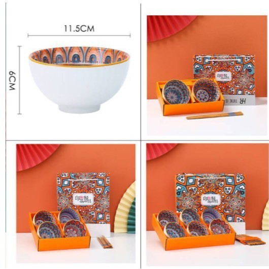 Bohemian Japanese 6 Bowl Set Hampers - Bohemian Mangkok Keramik
