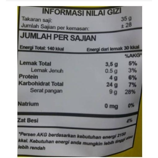 

Y742 Natural Oat Flour 1Kg - Tepung Oat Fine Grade Oatmeal SM88