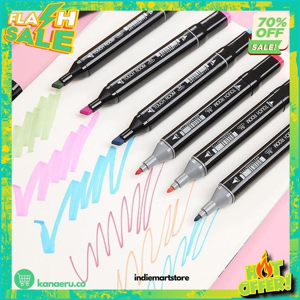 

(Dyi) 24Pcs Spidol Touch Art Maker / Graphic Art Maker Pen Color / Spidol Warna 24 Set Bs