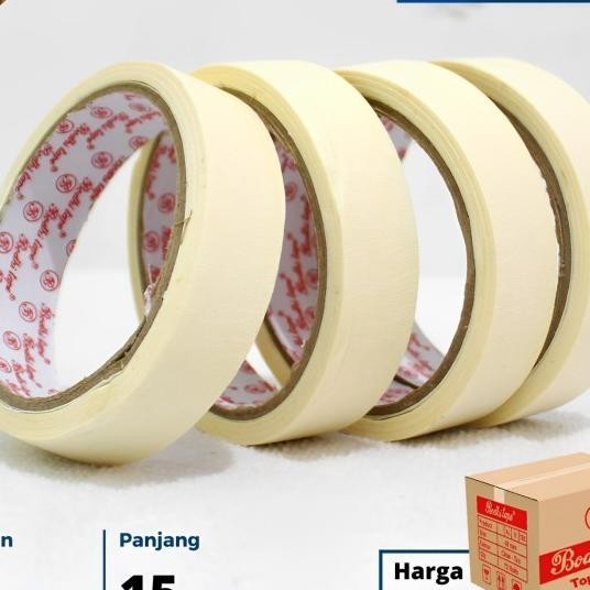 

Masking Tape 1 Inch X 15 Yard Bodhi Tape/ Lakban Kertas/Dus Isi 96Roll