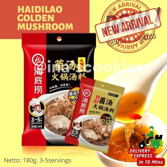 

Haidilao Golden Mushroom Hotpot Base Kuah Shabu Suki Kaldu Jamur 180g Kualitas Terbaik