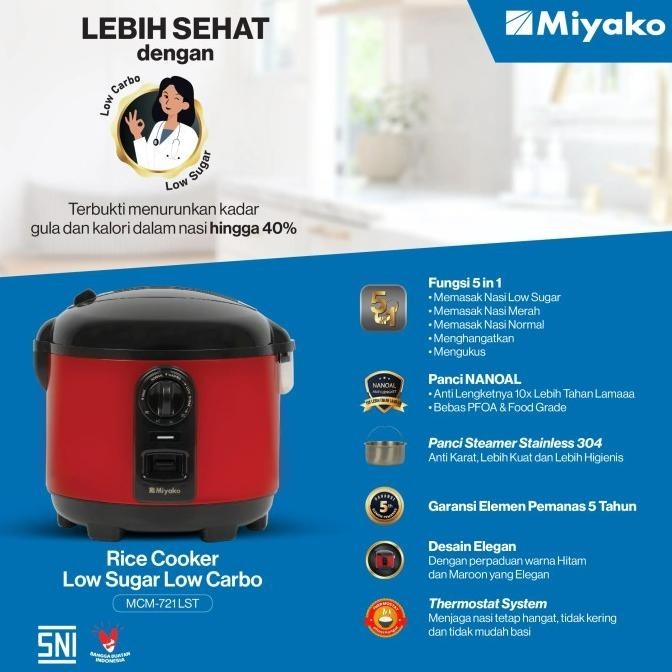 """] MAGICCOM MIYAKO / RICE COOKER MCM 721 LST / MCM721 / MCM-721 LOW CARBO