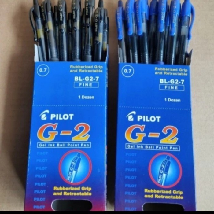 

pulpen pilot G-2 gel ink ball point pen 0,7mm(BL-G2-7) - Hitam, 0,5