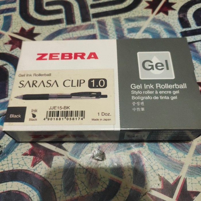 

zebra sarasa clip1,0 black gel ink rollerball / lusin