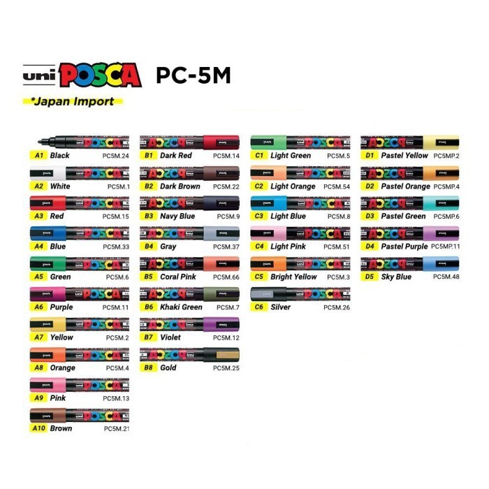 

Bundling Uni Posca PC-5M Set 29 Color Medium Point Poster Paint Marker