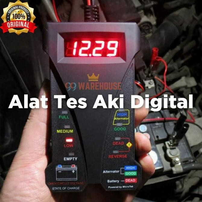 Tester Baterai Aki Mobil Motor / Tester Aki Digital 12V / Alat Tes Aki