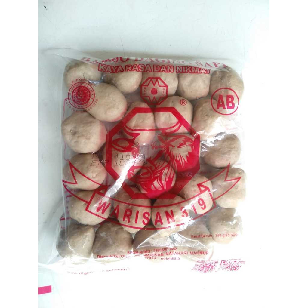 

Baso Bakso Sapi AB50 Warisan 319 isi 50 butir