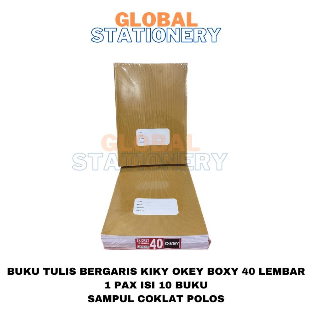 

BUKU TULIS BERGARIS KIKY OAKEY OKEY BOXY 40 LEMBAR UKURAN PANJANG - ISI 10 BUKU SAMPUL COKLAT KRAFT POLOS PROMO AKHIR TAHUN