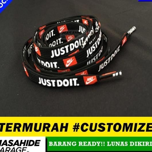 Just Do It Laces Bla Lited Shoelaces Tali Sepatu Hitam 120Cm